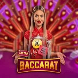 Mega Baccarat logo by Pragmatic Play at LuckyCapone Casino